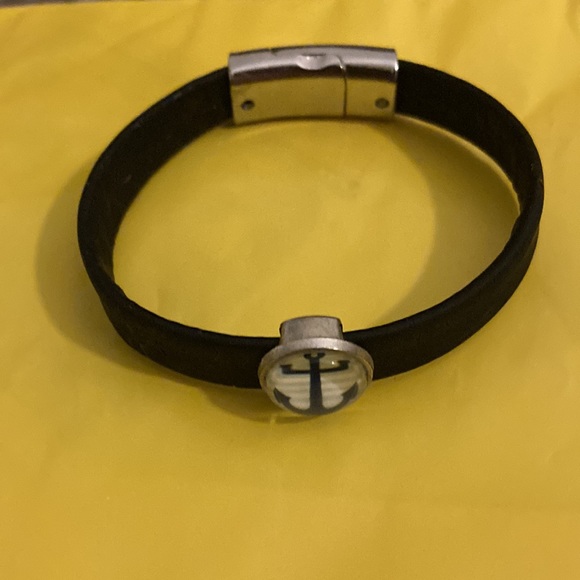 Handmade Genuine Cork Bracelet with Anchor Charm - Picture 2 of 4